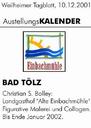 Weilheimer Tagblatt vom 10.12.2001